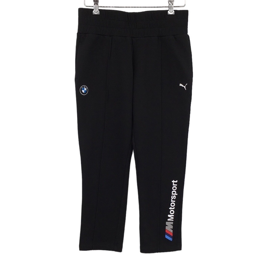 Puma BMW M Motorsport Sweatpants Womens Medium Black Cropped Pull On